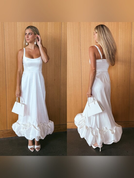 Show Me Your MuMu Dresses & Skirts - Show Me Your MuMu Rebecca Midi White Taffeta Dress S Wedding Bridal Party Formal